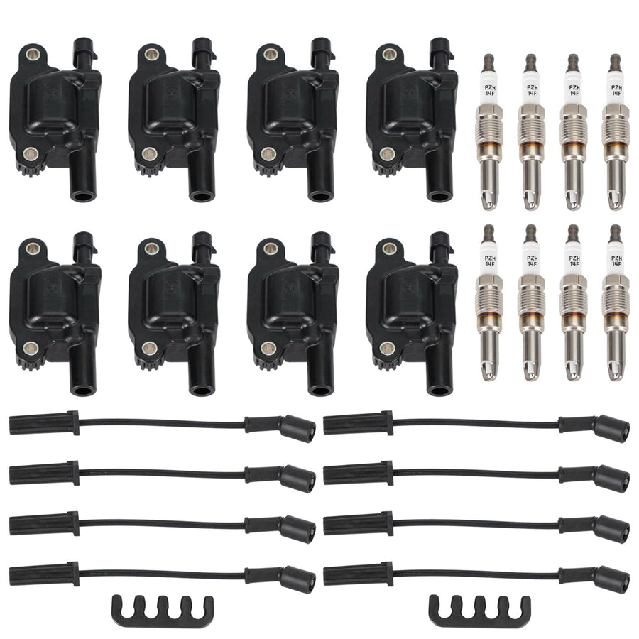 2005-2007 Chevrolet Corvette 6.0L-V8 8PCS Square Ignition Coil+Spark Plug+Wires 12611424 8125706160 D510C UF413 12570616 Generic U.S. Part One