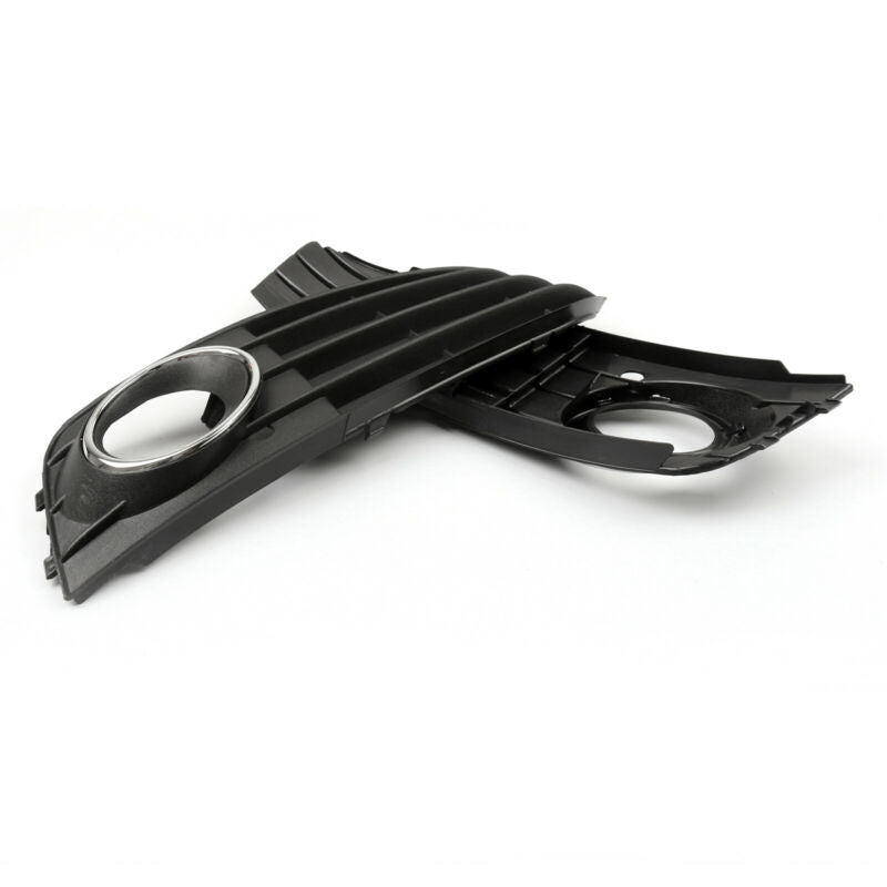 Pair Matte Black Front Bumper Fog Light Grille Cover For 09-11 Audi A4 A4L Generic US Part One