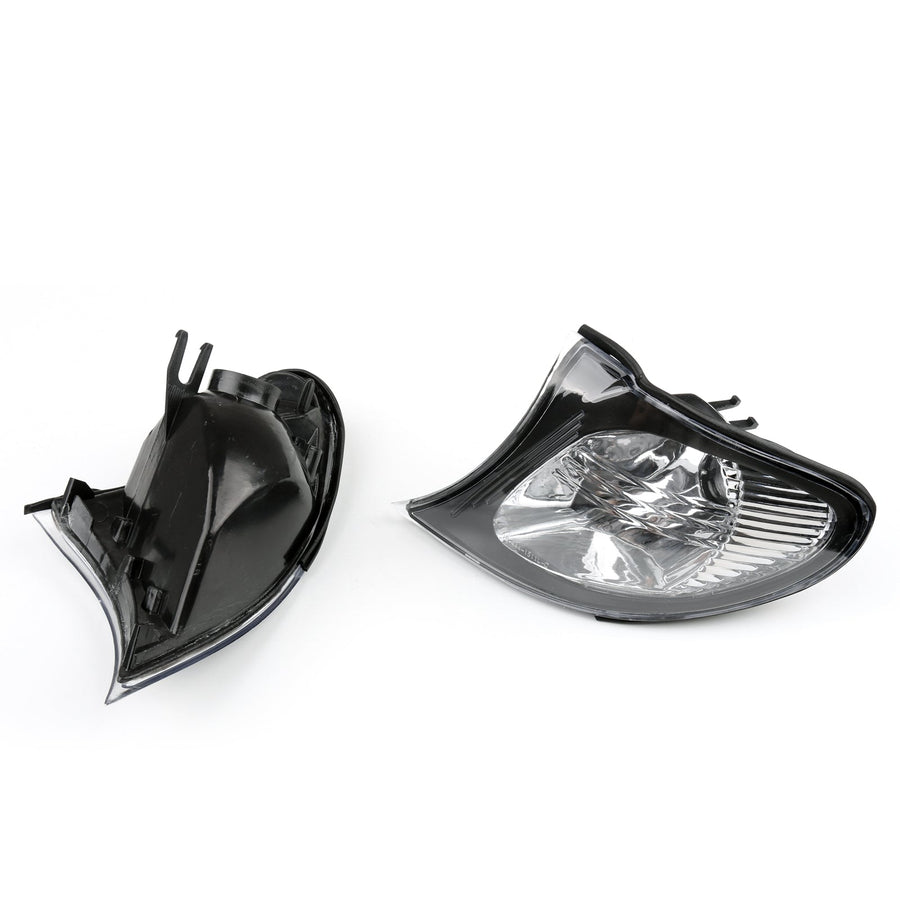 02-05 BMW E46 3-Series 4Dr Euro  Corner Lights - Crystal Clear W/ Smoke Trim Fit Generic U.S. Part One