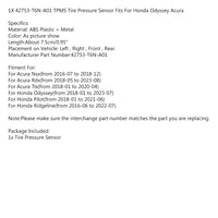 Thumbnail for 1PCS 42753-T6N-A01 TPMS Tire Pressure Sensor Fits For Honda Odyssey Acura Generic U.S. Part One