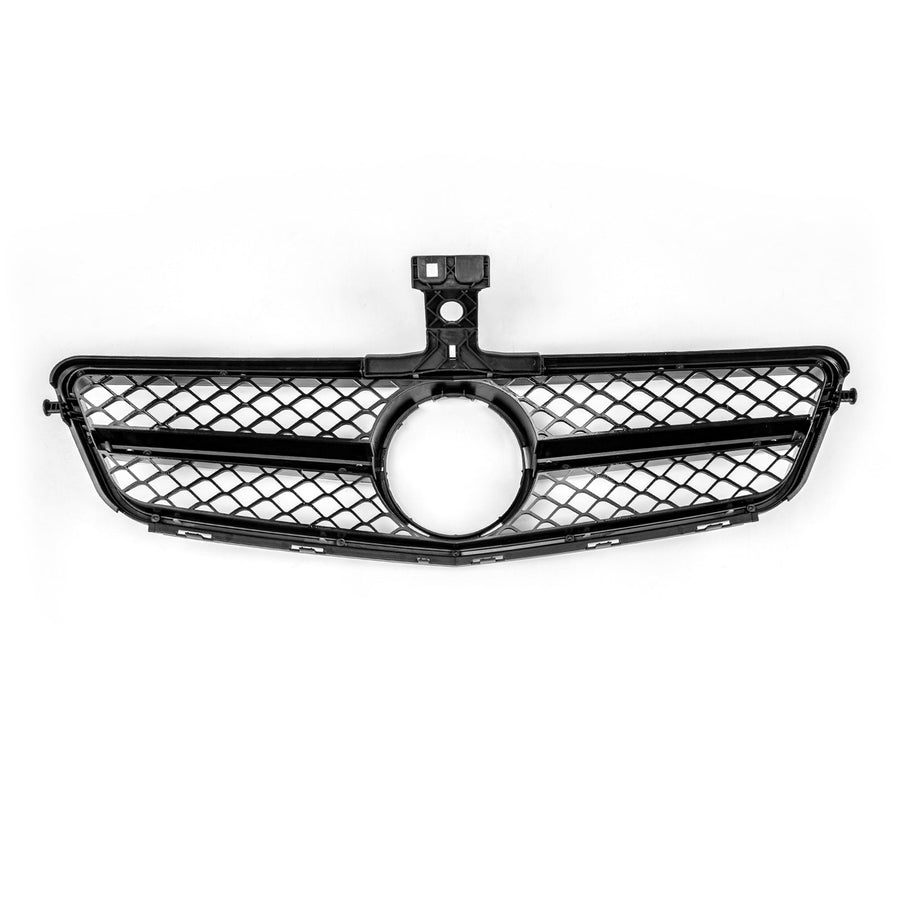 08-14 C-Class W204 C300 C350 Benz Grille ABS Gloss Black Chrome Front Grille Replacement Generic U.S. Part One