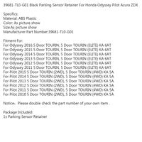 Thumbnail for Honda Odyssey Pilot Acura ZDX 39681-TL0-G01 Black Parking Sensor Retainer Generic US Part One