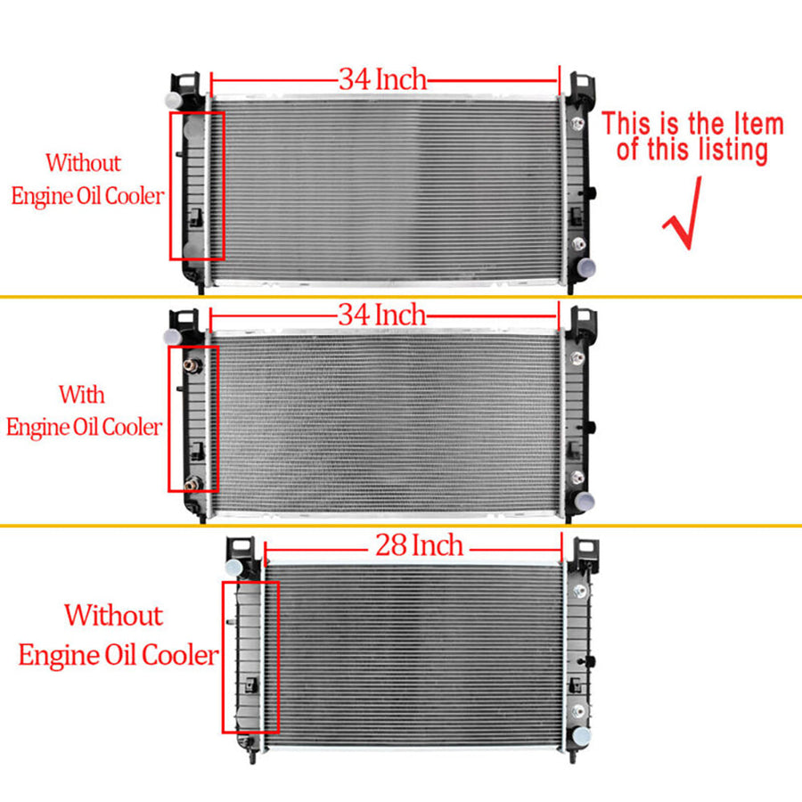 Cadillac Escalade 34'' Radiator CU2423  GM3010275 GM3010475 U.S. Part One