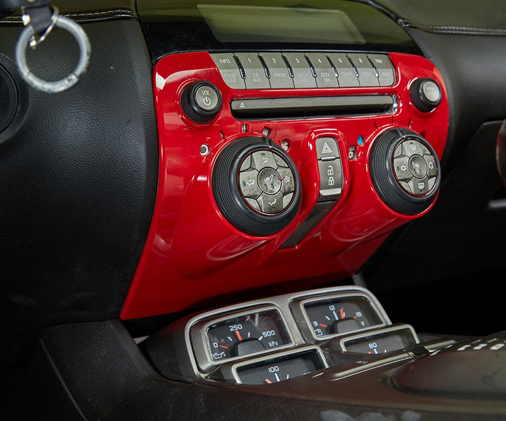 10-15 Chevr Camaro ABS Red Central Control Instrument Panel Cover Trim Generic U.S. Part One
