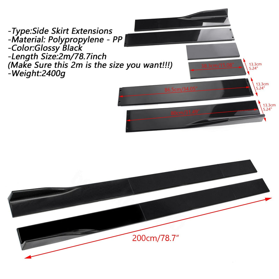 10Pcs ABS Front Bumper Spoiler Diffuser Side Skirt Rear Lip Splitter Canard Kits Generic U.S. Part One