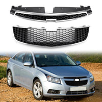 Thumbnail for Upper+Lower Grille 2PCS Front Bumper Inserts Trim Covers For 2009-2014 Chevy Cruze Generic US Part One