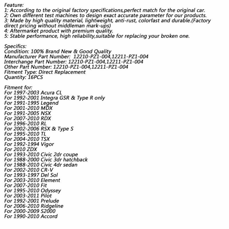 16PCS Valve Stem Oil Seal Kit 12210-PZ1-004 12211-PZ1-004 For Honda Civic Accord Generic U.S. Part One