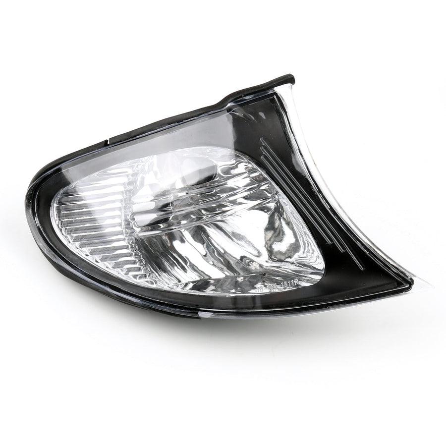 02-05 BMW E46 3-Series 4Dr Euro  Corner Lights - Crystal Clear W/ Smoke Trim Fit Generic U.S. Part One