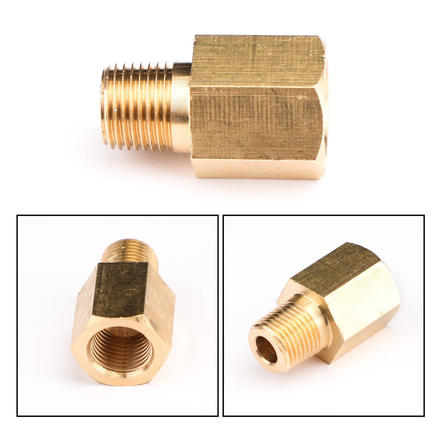 1/8 NPT Female To 1/8 BSPT Male Adapter Gauge Sensor Thread Oil Pressure Adapter Generic U.S. Part One