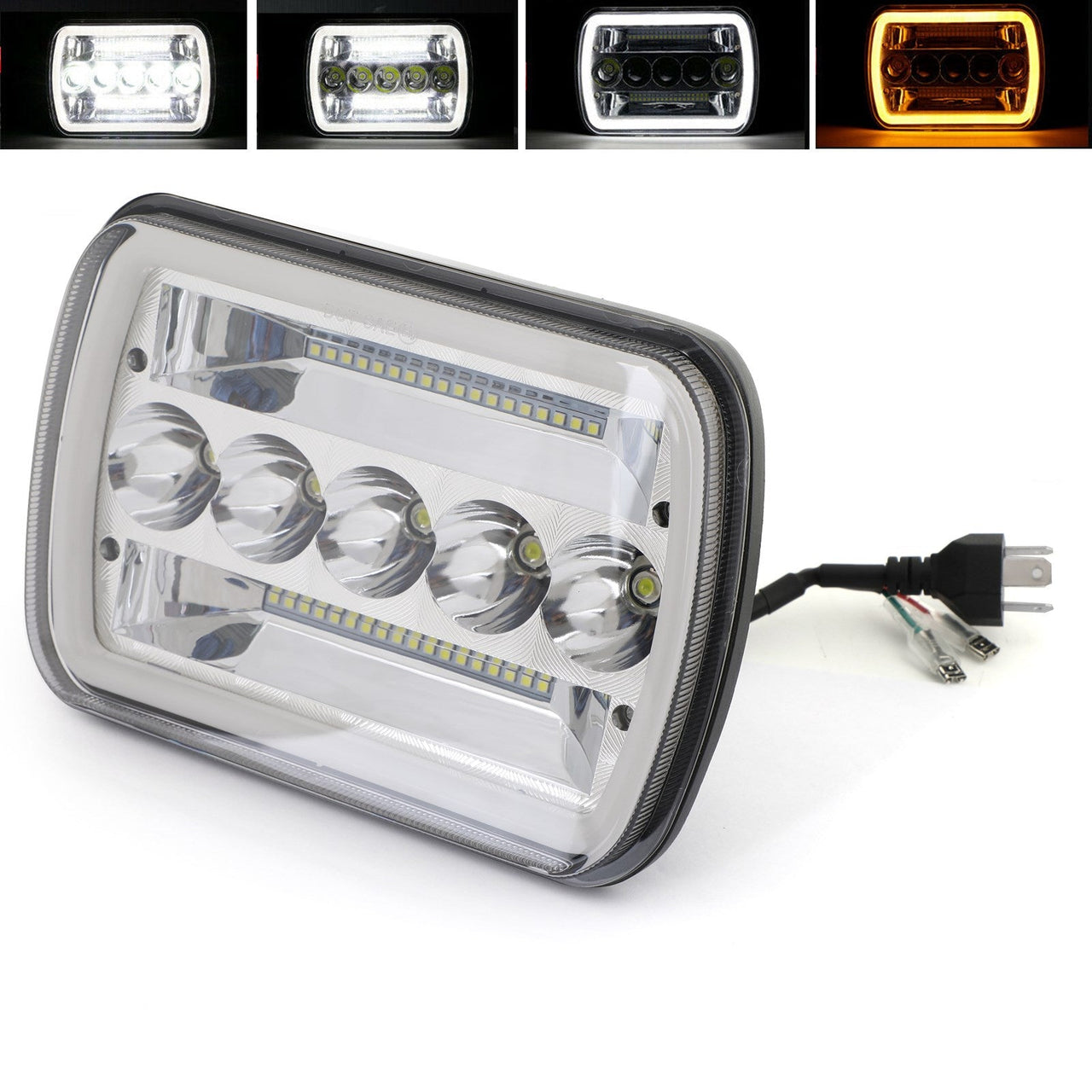 Pair 7x6"LED Headlight Hi/Lo Beam DRL For Chevy Express Cargo Van 1500 2500 3500 Generic US Part One