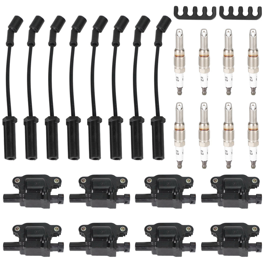 2005-2007 Chevrolet Corvette 6.0L-V8 8PCS Square Ignition Coil+Spark Plug+Wires 12611424 8125706160 D510C UF413 12570616 Generic U.S. Part One
