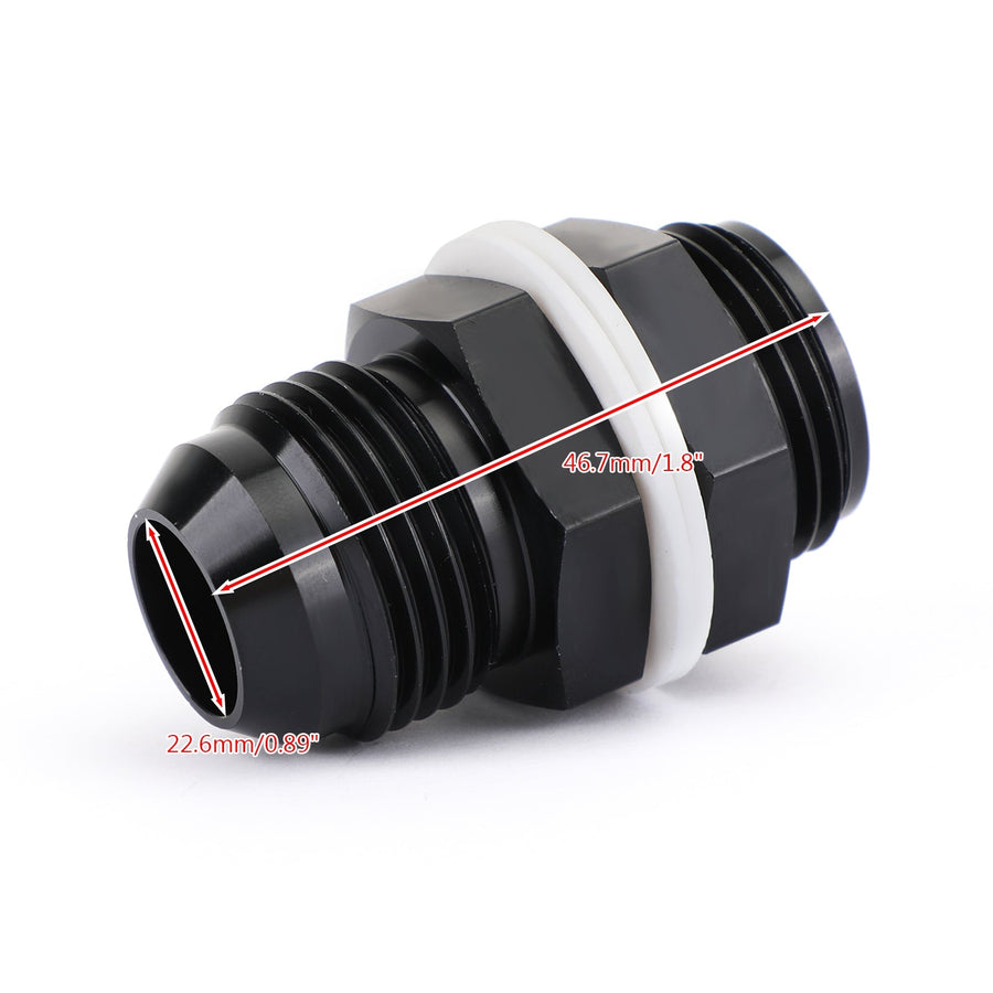 10 AN AN10 Flare Fuel Cell Bulkhead Fitting With Washer Black Generic U.S. Part One