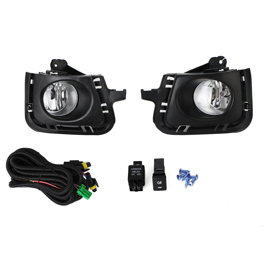 12-14 Toyota Prius C  Clear Lens Front Bumper Fog Light Lamps w/Bezel+Switch Generic U.S. Part One