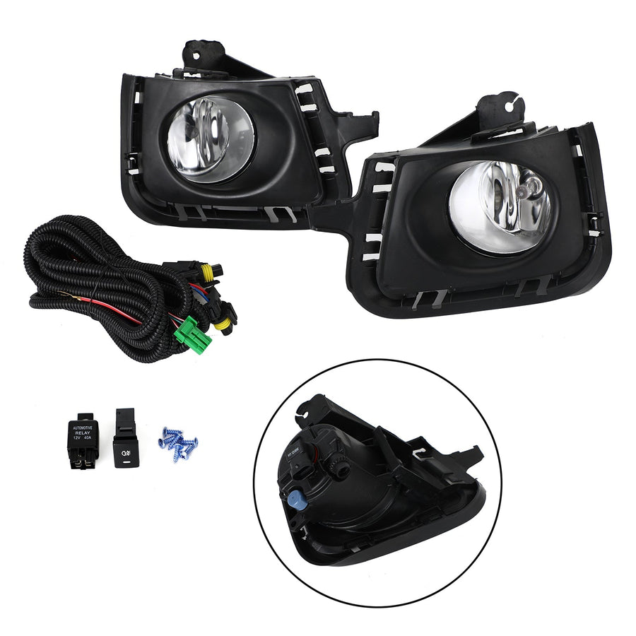 12-14 Toyota Prius C  Clear Lens Front Bumper Fog Light Lamps w/Bezel+Switch Generic U.S. Part One