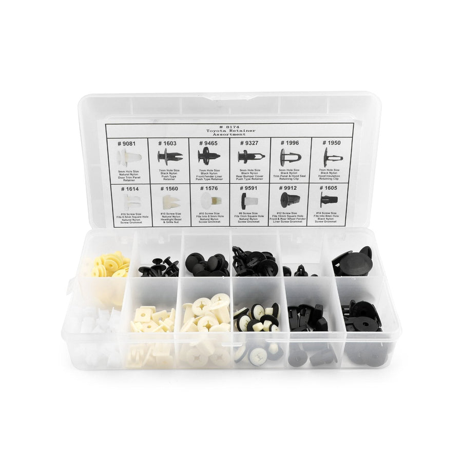 146 PCS Fender Door Hood Bumper Trim Clip Body Retainer Assortment 67771-01010 For Toyota Generic U.S. Part One