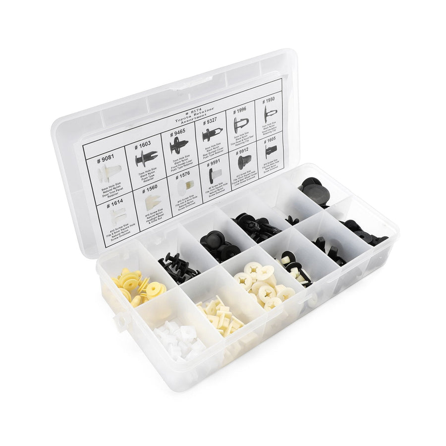 146 PCS Fender Door Hood Bumper Trim Clip Body Retainer Assortment 67771-01010 For Toyota Generic U.S. Part One