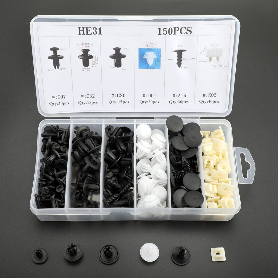 150PCS Car Push Pin Rivets Clip Door Pannel Bumper Repair Fastener Clips Kit Generic U.S. Part One