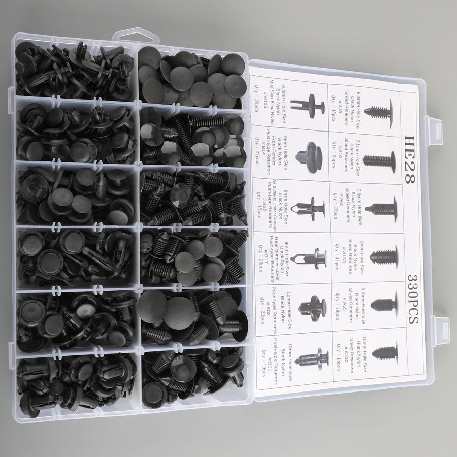 330PCS Car Bumper Push Rivet Fastener Clip Retainers Assortment Fits For Ford Toyota Generic US Part One