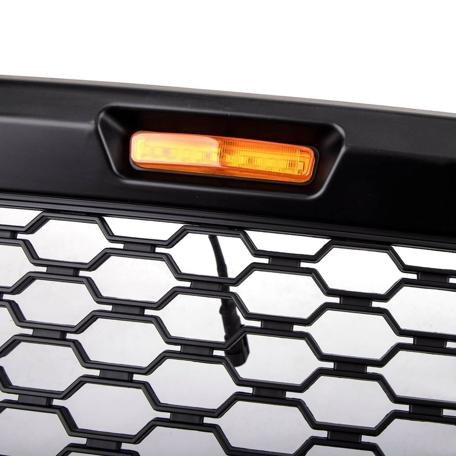 18-20 Ford F150 Honeycomb Grill Amber LED Raptor Style Grill Repalcment Generic U.S. Part One