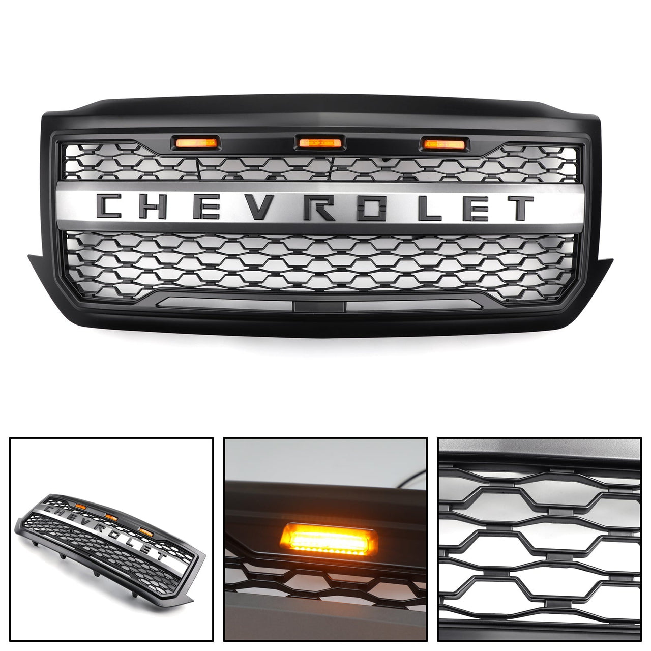 2016-2018 Chevrolet Chevy Silverado 1500 Front Bumper Grille With Amber Lights Generic US Part One
