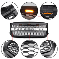 Thumbnail for 2016-2018 Chevrolet Chevy Silverado 1500 Front Bumper Grille With Amber Lights Generic US Part One