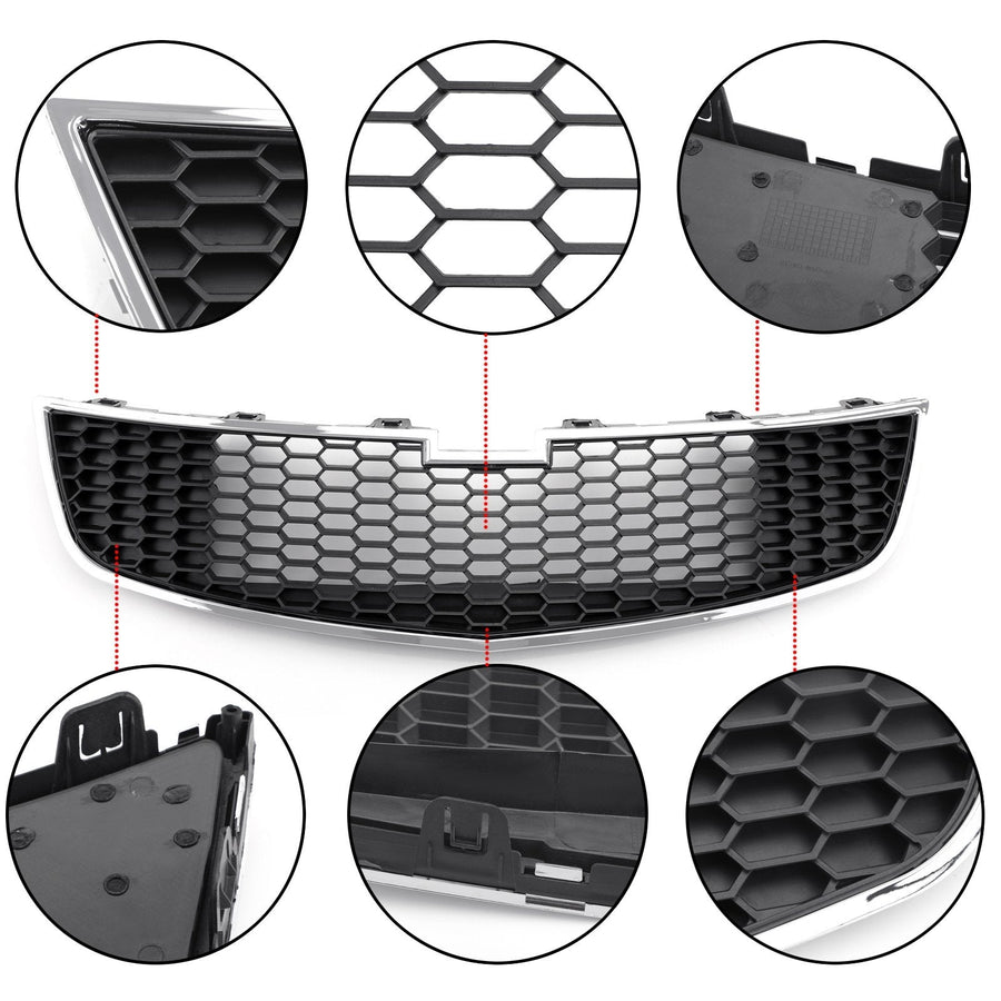 1PC Front Lower Bumper Grille Grill Inserts Trim Covers For 09-14 Chevy Cruze Generic U.S. Part One