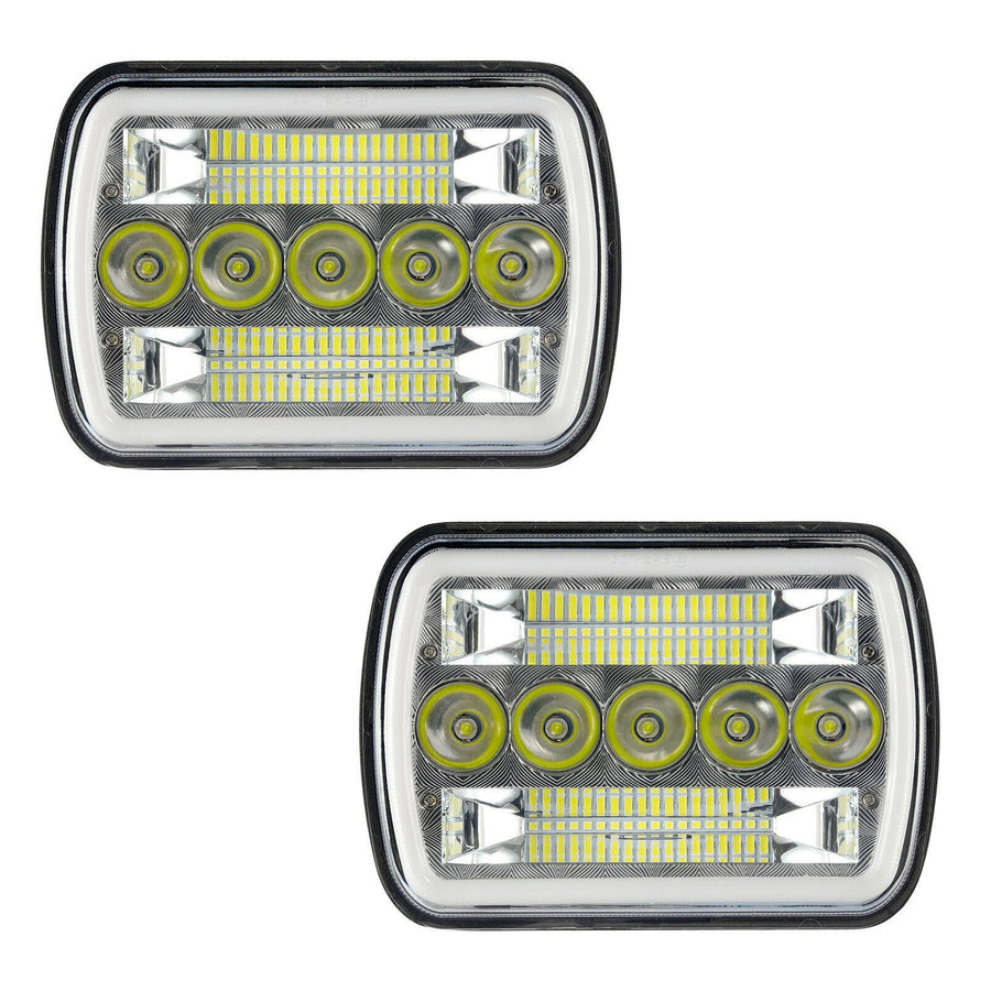 Pair 7x6"LED Headlight Hi/Lo Beam DRL For Chevy Express Cargo Van 1500 2500 3500 Generic US Part One