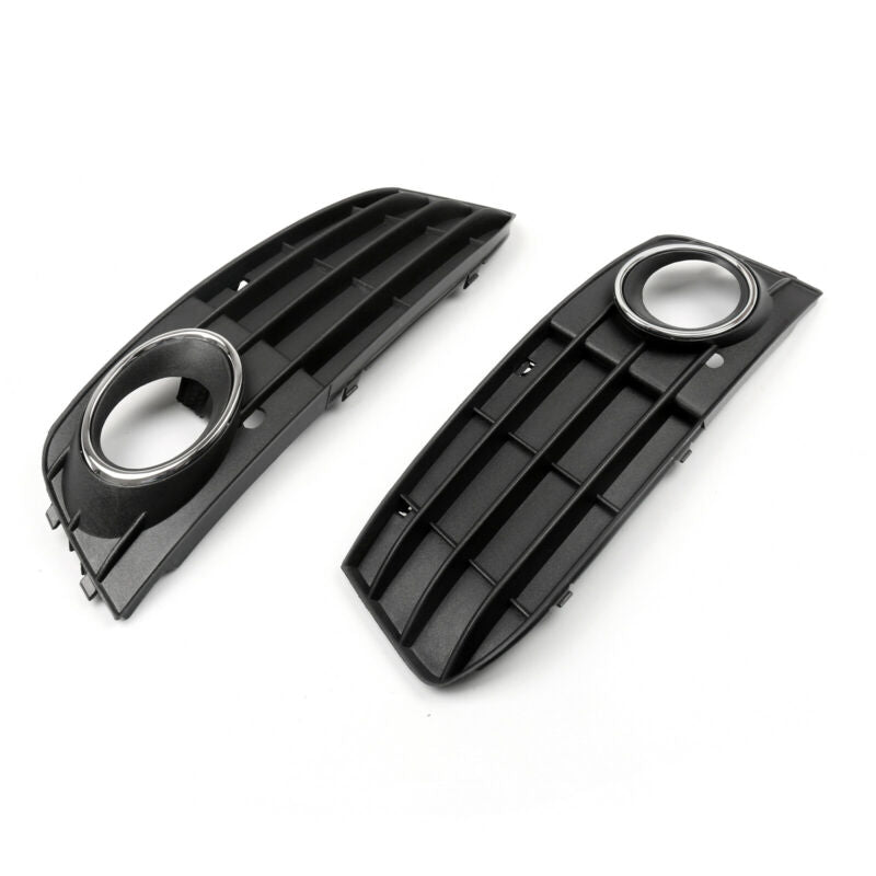Pair Matte Black Front Bumper Fog Light Grille Cover For 09-11 Audi A4 A4L Generic US Part One