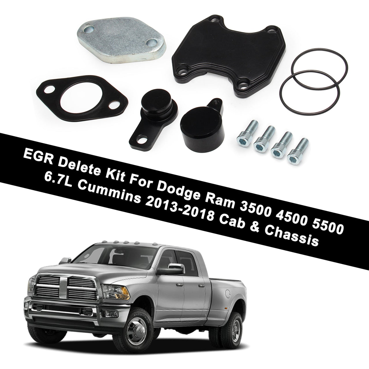13-18 Dodge Ram 3500 4500 5500 6.7L Cummins Cab & Chassis EGR Delete Kit Generic