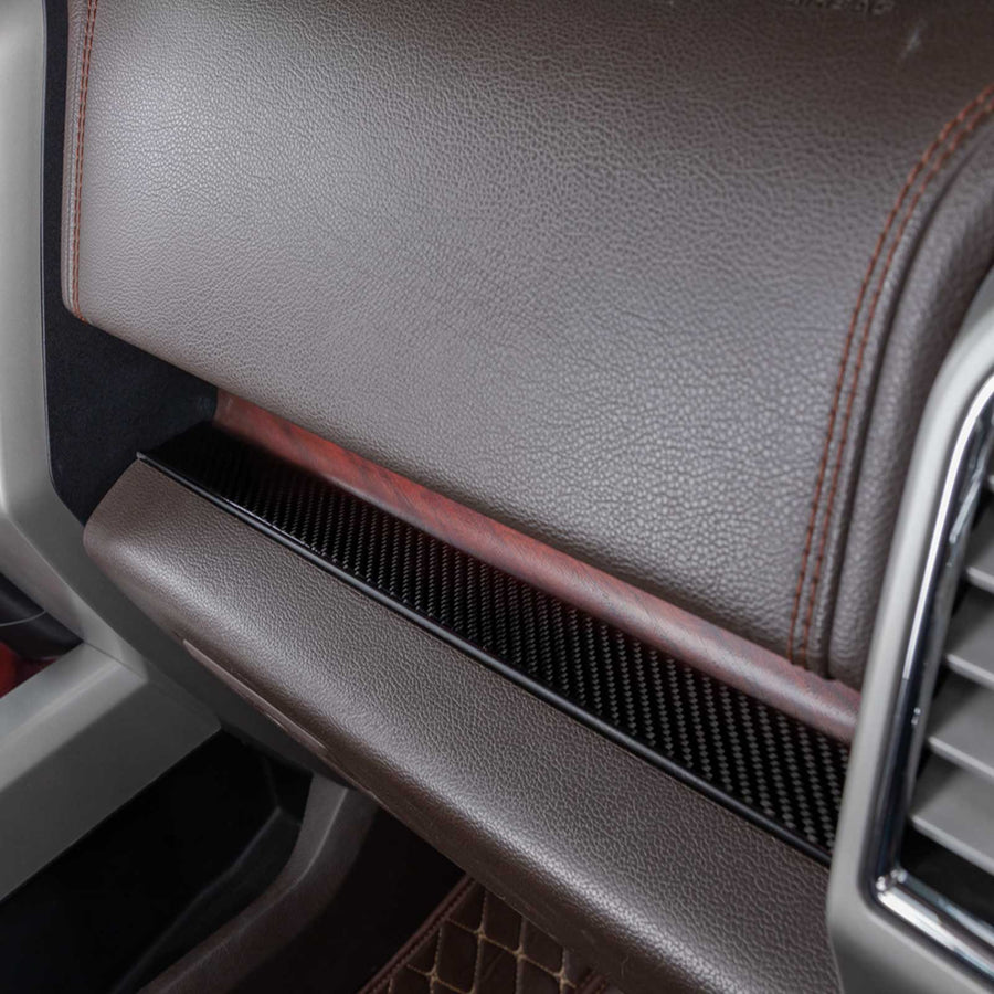 Carbon Fiber Inner Co-pilot Storage Slot Mat Cover Trim For Ford F150 2015- Generic US Part One