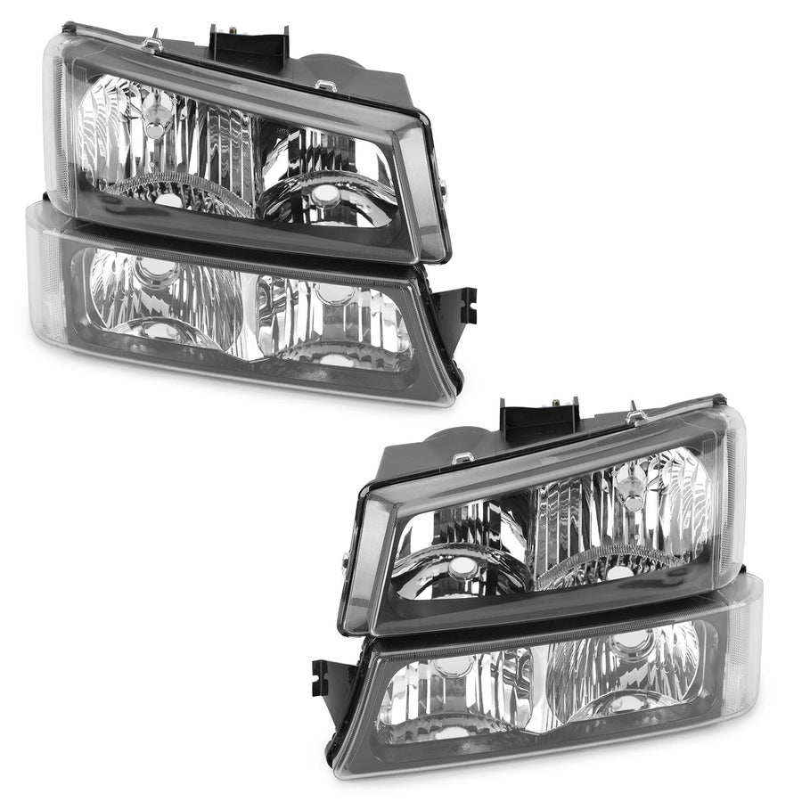 03-06 Silverado 1500/3500/1500 HD/500 HD Black Housing Clear Side Headlights/Lamp Assembly 10396913 15199557 2503224 Generic U.S. Part One