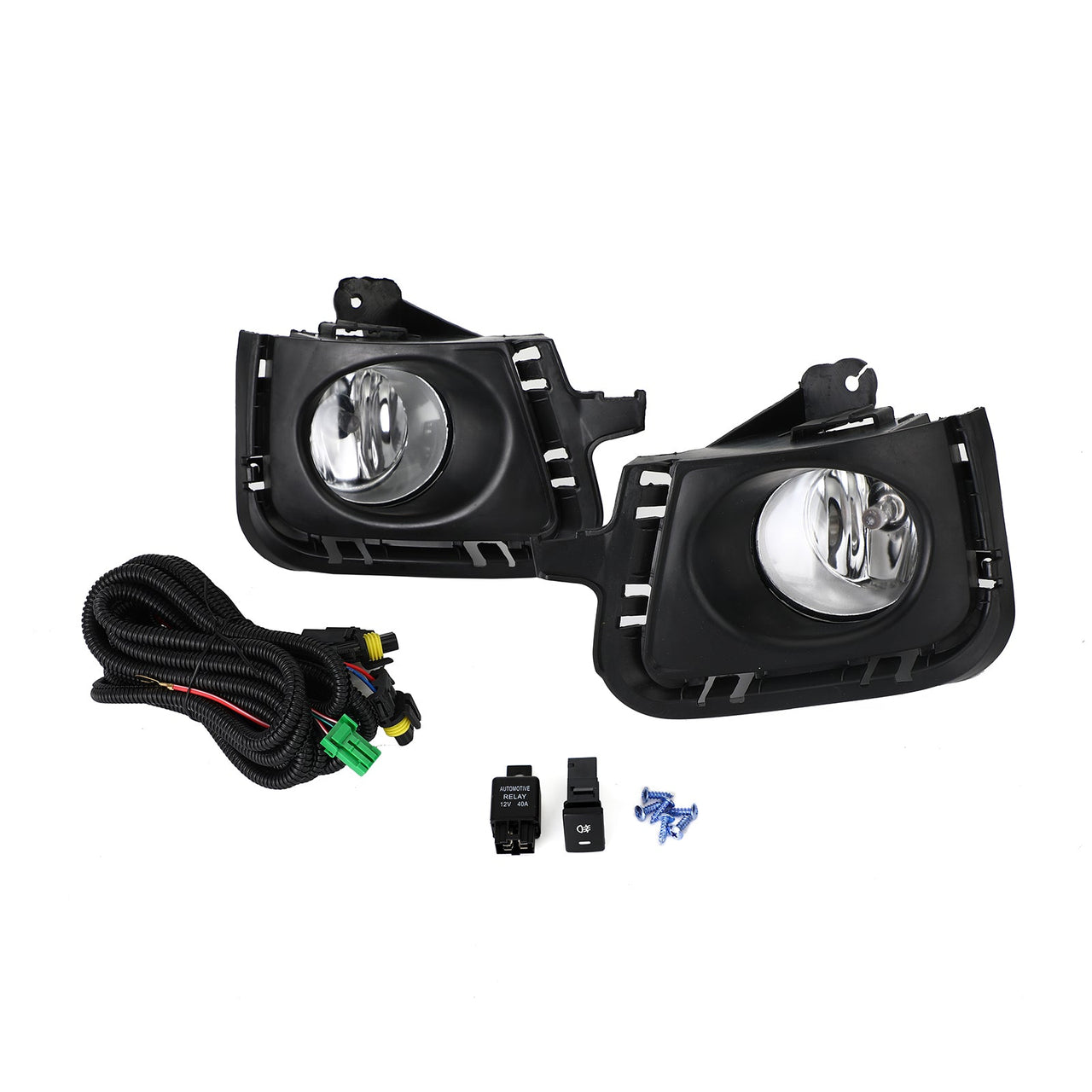 12-14 Toyota Prius C  Clear Lens Front Bumper Fog Light Lamps w/Bezel+Switch Generic