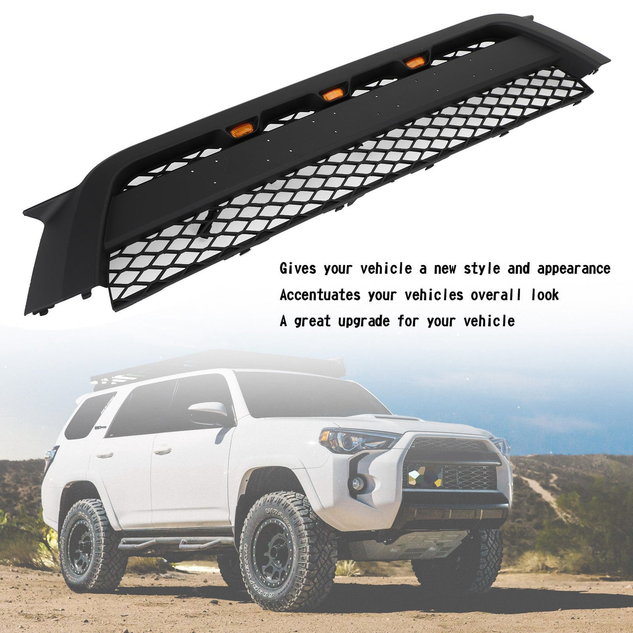 10-13 4Runner TRD Pro Style Front Bumper Grille Matte Black Grill Generic