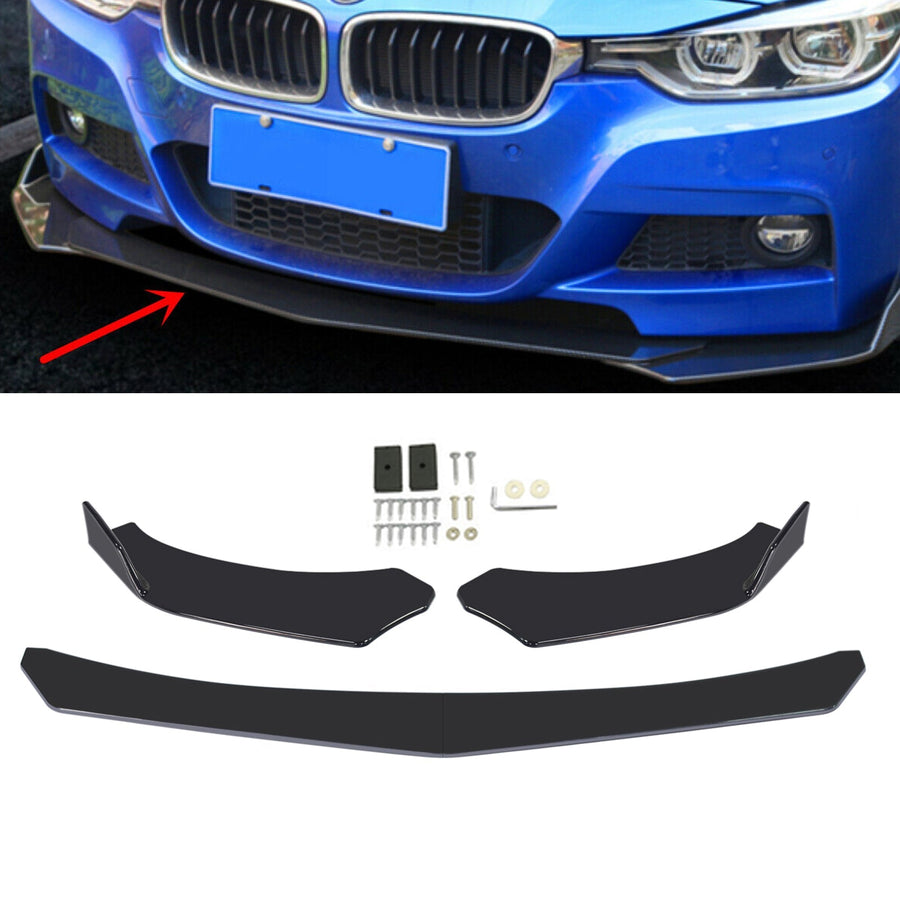 10Pcs ABS Front Bumper Spoiler Diffuser Side Skirt Rear Lip Splitter Canard Kits Generic U.S. Part One