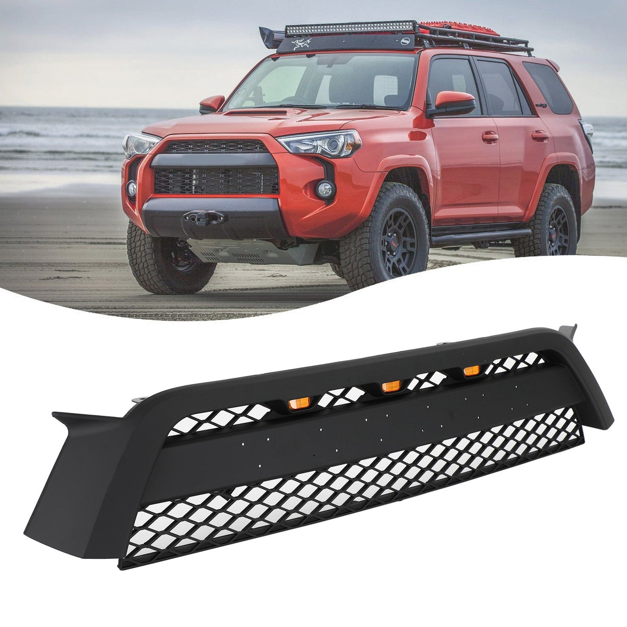 10-13 4Runner TRD Pro Style Front Bumper Grille Matte Black Grill Generic