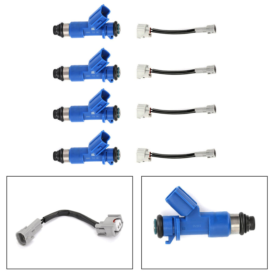 4PCS Fuel Injectors 16450RWCA01 Fit Honda Civic Fit Acura RSX W/Adapters 410CC Generic US Part One