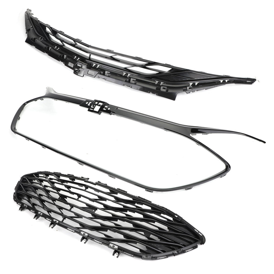 2019 2020 Chevrolet Malibu 3pcs Front Upper Grille Lower Grille Gloss Black Generic US Part One
