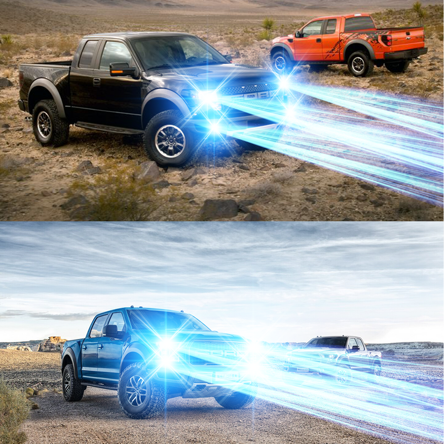 8000K LED Headlight High/Low + Fog Light Bulbs Combo for Ford F150 2005 - 2014 4pcs U.S. Part One