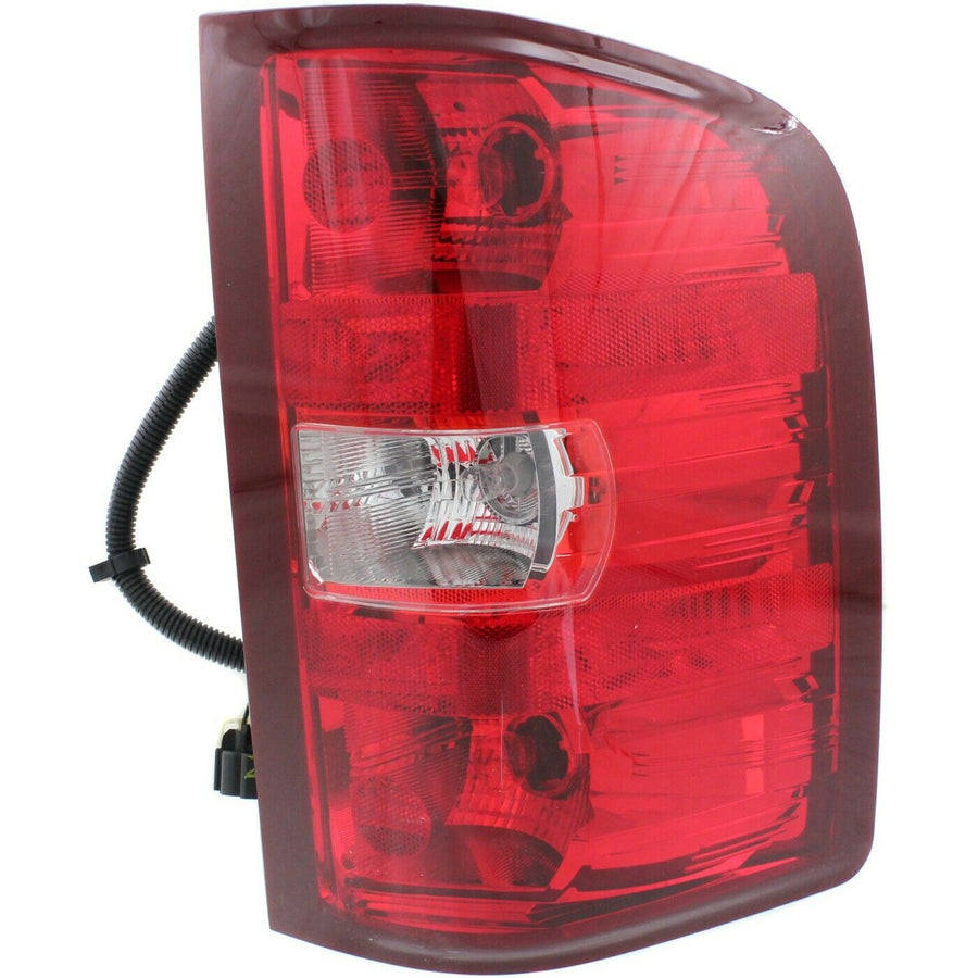 Halogen Tail Light Set 1500 Clear/Red Lens w/Bulbs for 2010 Chevy Silverado 2Pcs U.S. Part One