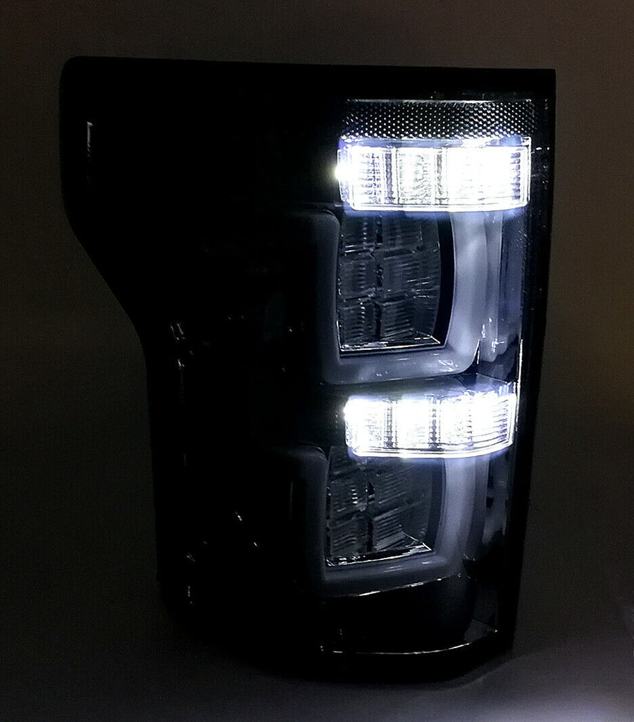 LED Tail Lights Lamps Smoked Lens W/O Blind Spot for 2015 2016 2017 Ford F150 U.S. Part One