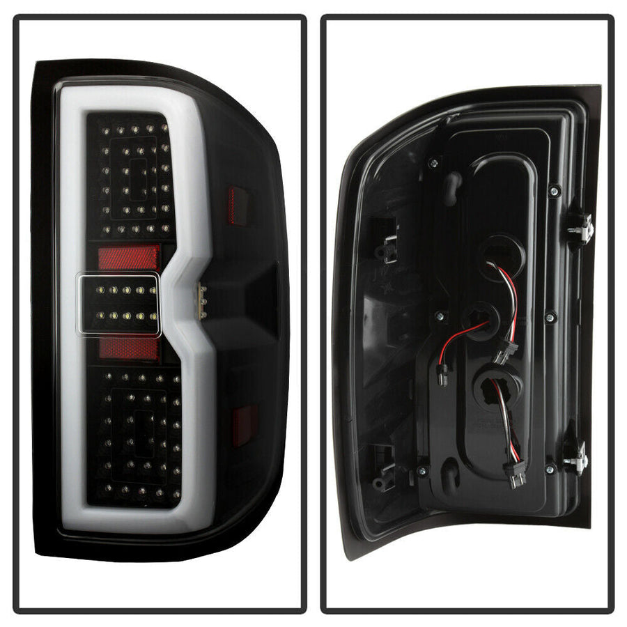 1500 Full LED Tube Tail Lights+LED 3rd Brake Lamp for Blk 2014-2017 Chevy Silverado U.S. Part One