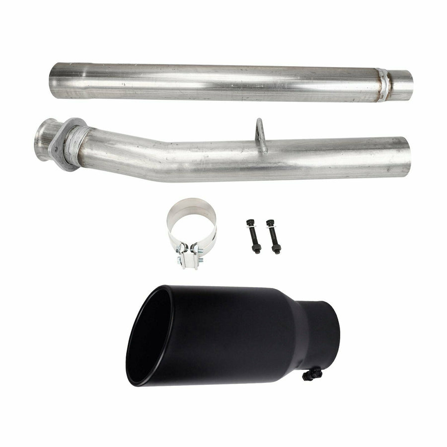 6.4L 4'' Delete Pipe No Bung+Black 4‘’In 7‘’Out Diesel Tip for 2008-2010 Ford F250 F350 F450 F550 U.S. Part One