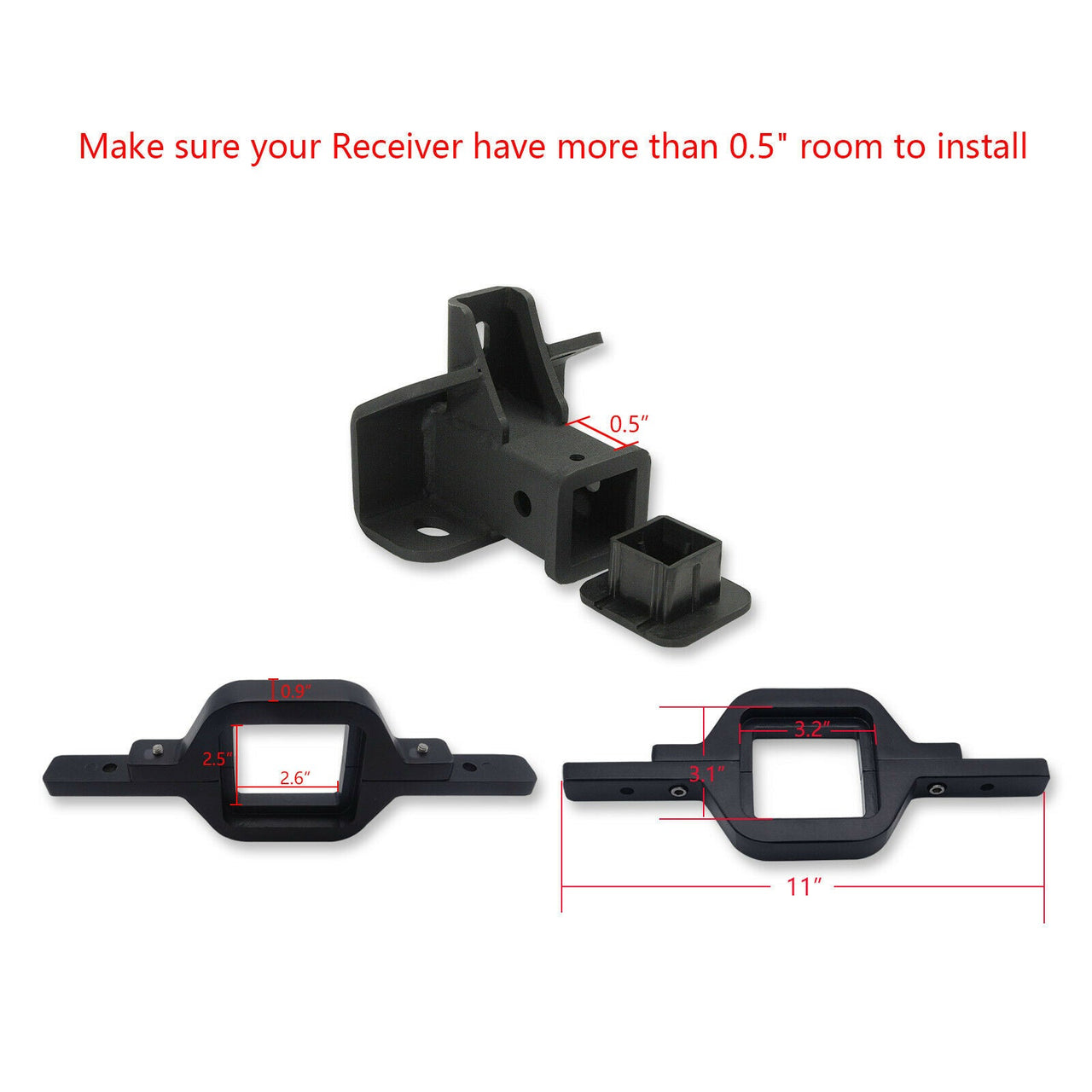 Backup Rear Bumper Reverse LED Light Tow Hitch Kit  for Dodge Ram 1500/2500/3500 U.S. Part One
