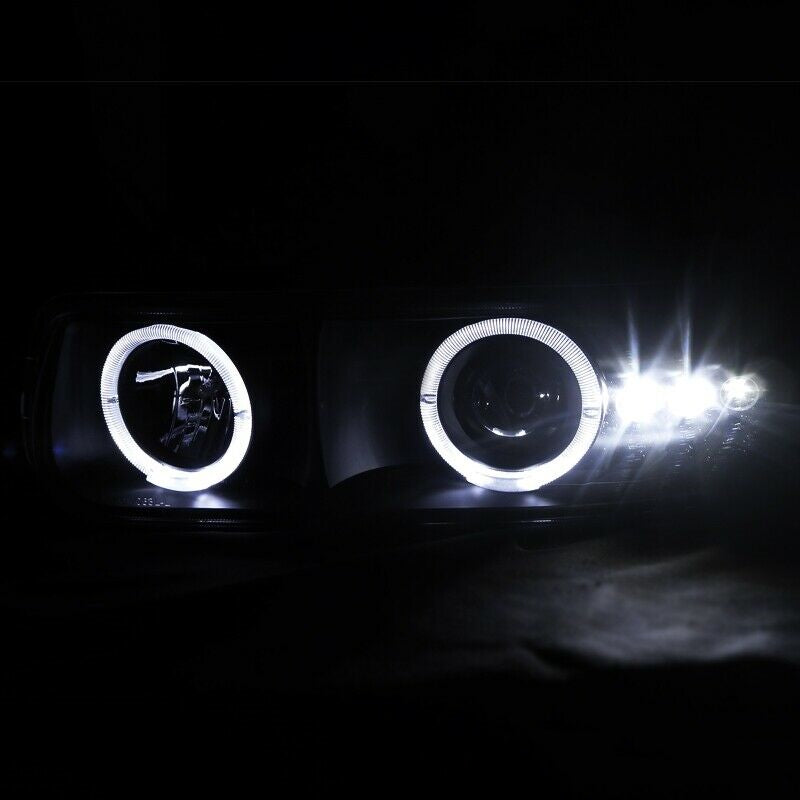 LED DRL Black Projector Headlights+Bumper Lamps for 1999-2002 Chevy Silverado Tahoe Suburban 1500 2500 U.S. Part One