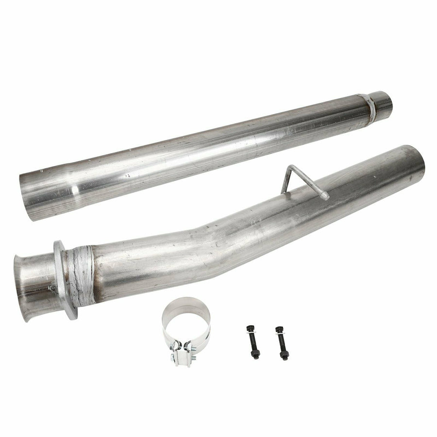 6.4L 4'' Delete Pipe No Bung+Black 4‘’In 7‘’Out Diesel Tip for 2008-2010 Ford F250 F350 F450 F550 U.S. Part One