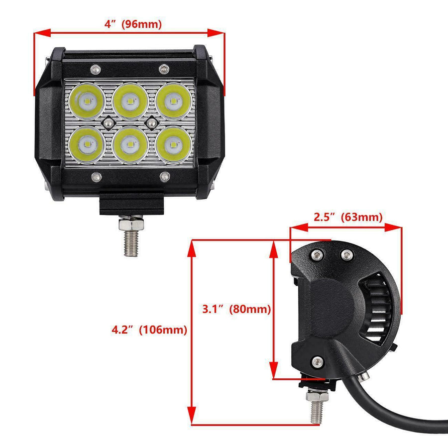 4 INCH LED Pods Fog light Lamp + Mounts Set for 2010-2018 Dodge Ram 2500/3500 U.S. Part One