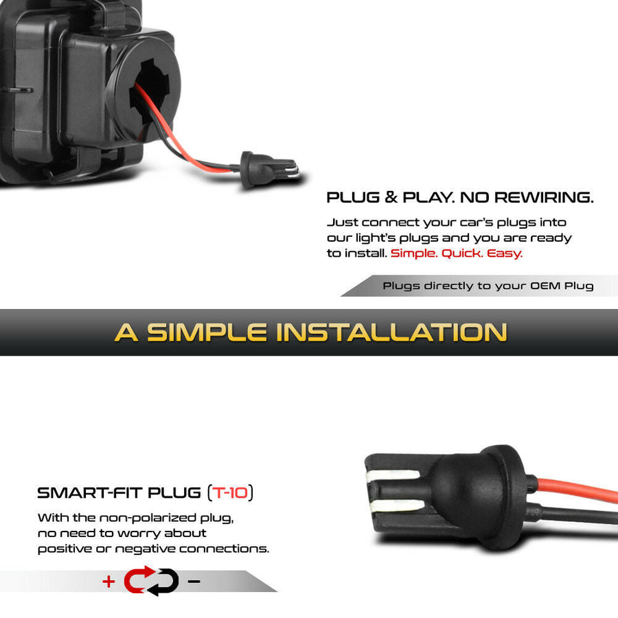 HIGH POWER LED Smoke License Plate Lights Bulbs Assembly for Ford F150 2015-2018 U.S. Part One