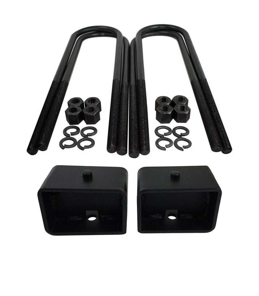 4" Rear Lift Blocks U Bolt Kit for Ford F250 F350 Super Duty and Excursion 2WD 4WD U.S. Part One