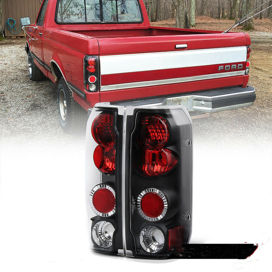 Bronco Black Red Tail Light Brake Signal Lamp L+R for 89-96 Ford F150 F250 F350 U.S. Part One