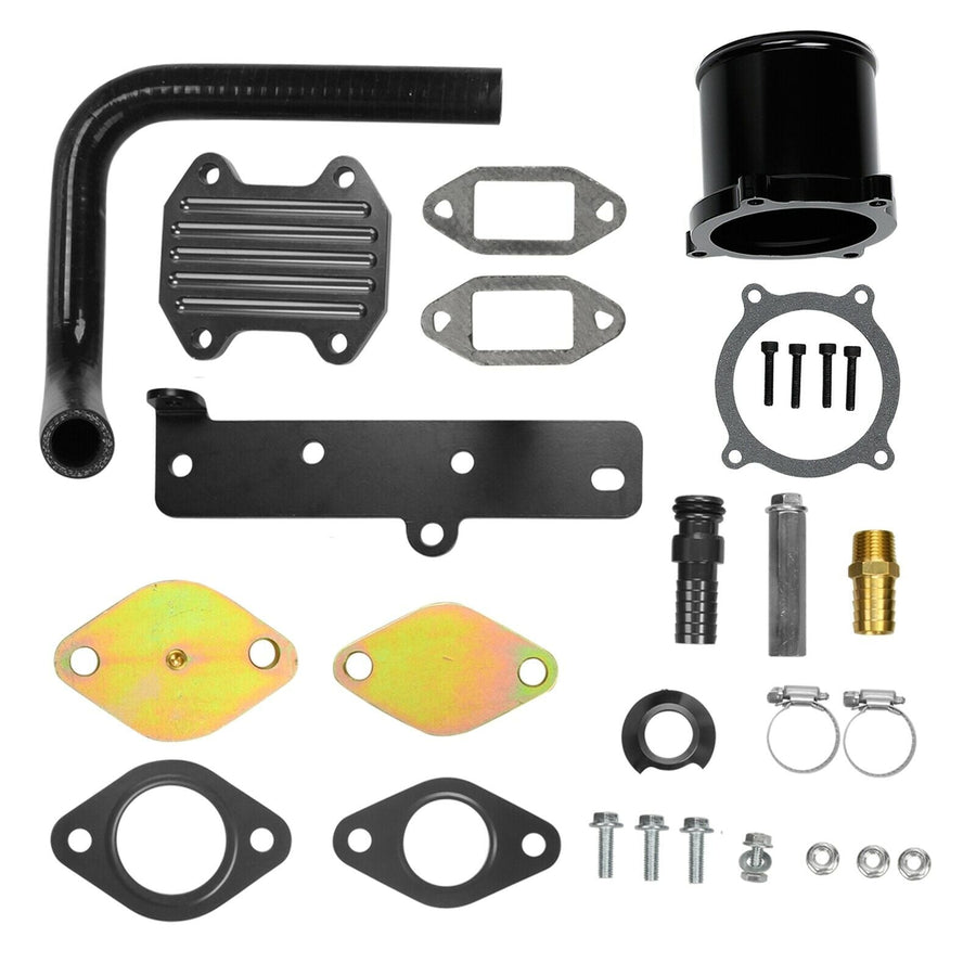 6.7 Cummins EGR Delete Cooler Throttle Valve Delete Kit Black for Dodge Ram 6.7L 2013 2014 2015 2016 2017 2018 2019 U.S. Part One